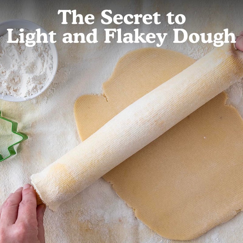 Regency Wraps Natural Pastry Cloth 20"x24" with 15â€Rolling Pin Cover, 100% Cotton for Non-stick Dough Rolling, Achieve Perfect Dough for Baked Goods. - Image 5